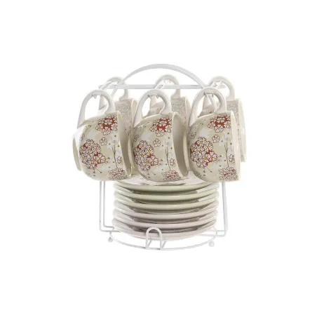 Coffee Set DKD Home Decor Green Beige Metal Dolomite 180 ml