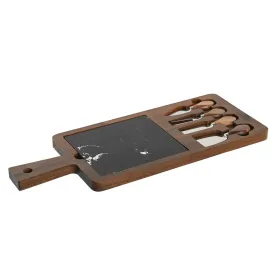 Разделочная доска для сыра DKD Home Decor Коричневый Чёрный 49 x 19 x 2 cm