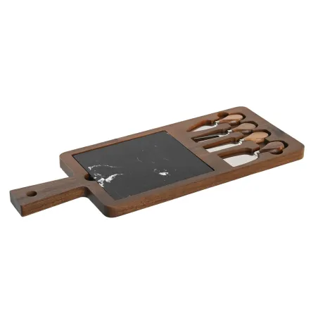 Cheese board DKD Home Decor Brown Black 49 x 19 x 2 cm