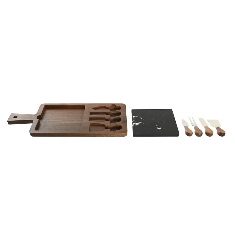 Разделочная доска для сыра DKD Home Decor Коричневый Чёрный 49 x 19 x 2 cm