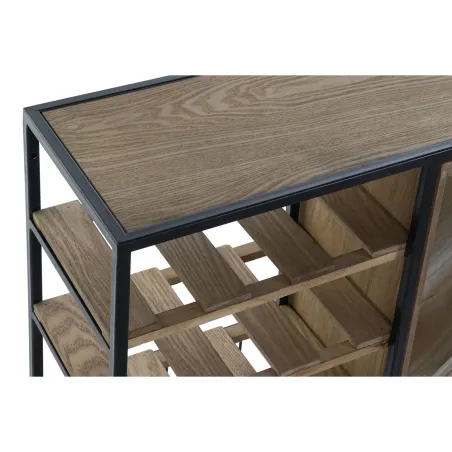 Pudelialus DKD Home Decor 80 x 24 x 44 cm Kuusk Naturaalne Must Metall Pruun Puit MDF