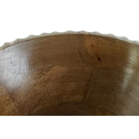 Салатница DKD Home Decor Белый Натуральный Древесина манго 30 x 30 x 12 cm