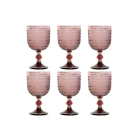 Setti laseja Home ESPRIT Pinkki Kristalli 325 ml (6 osaa)