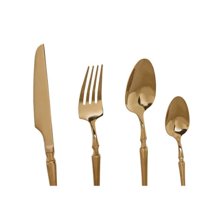 Söögiriistad Home ESPRIT Kuldne Roostevaba teras 3 x 1,5 x 15 cm 16 Tükid, osad
