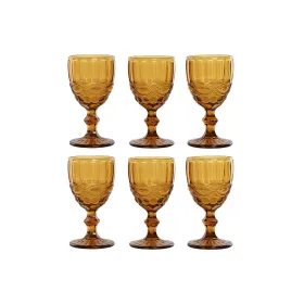 Setti laseja Home ESPRIT Meripihka Kristalli 240 ml (6 osaa)