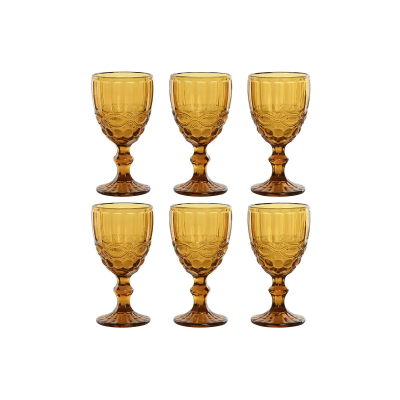 Setti laseja Home ESPRIT Meripihka Kristalli 325 ml (6 osaa)