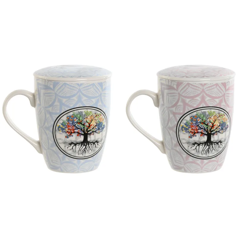 Чашка с заварочным фильтром Home ESPRIT Синий Розовый 340 ml (2 штук)