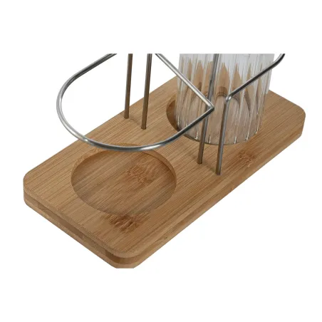 Eļļas un etiķa komplekts Home ESPRIT Caurspīdīgs Dabisks Bambuss Stikls 18,5 x 9,3 x 24 cm