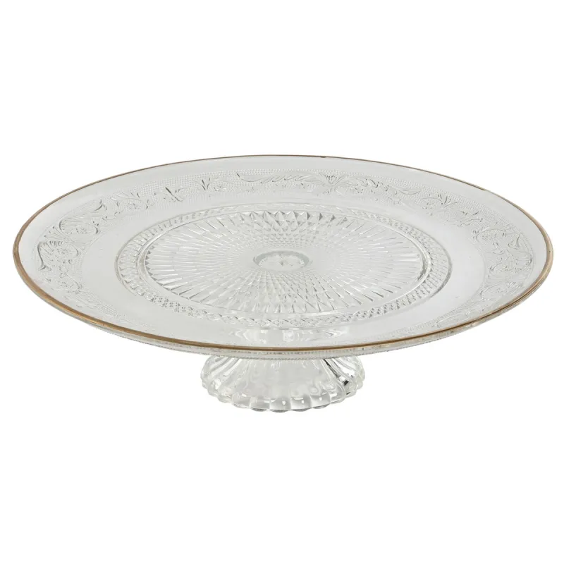 Плоская тарелка Home ESPRIT Прозрачный Позолоченный Стеклянный 33 x 33 x 9,4 cm