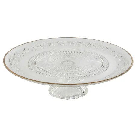 Плоская тарелка Home ESPRIT Прозрачный Позолоченный Стеклянный 33 x 33 x 9,4 cm