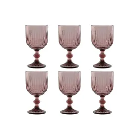 Setti laseja Home ESPRIT Pinkki Kristalli 380 ml (6 osaa)