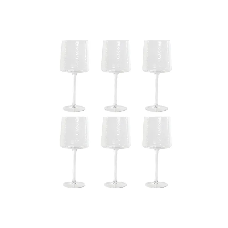 Set of cups Home ESPRIT Transparent Crystal 9,6 x 9,6 x 22,5 cm (6 Units)
