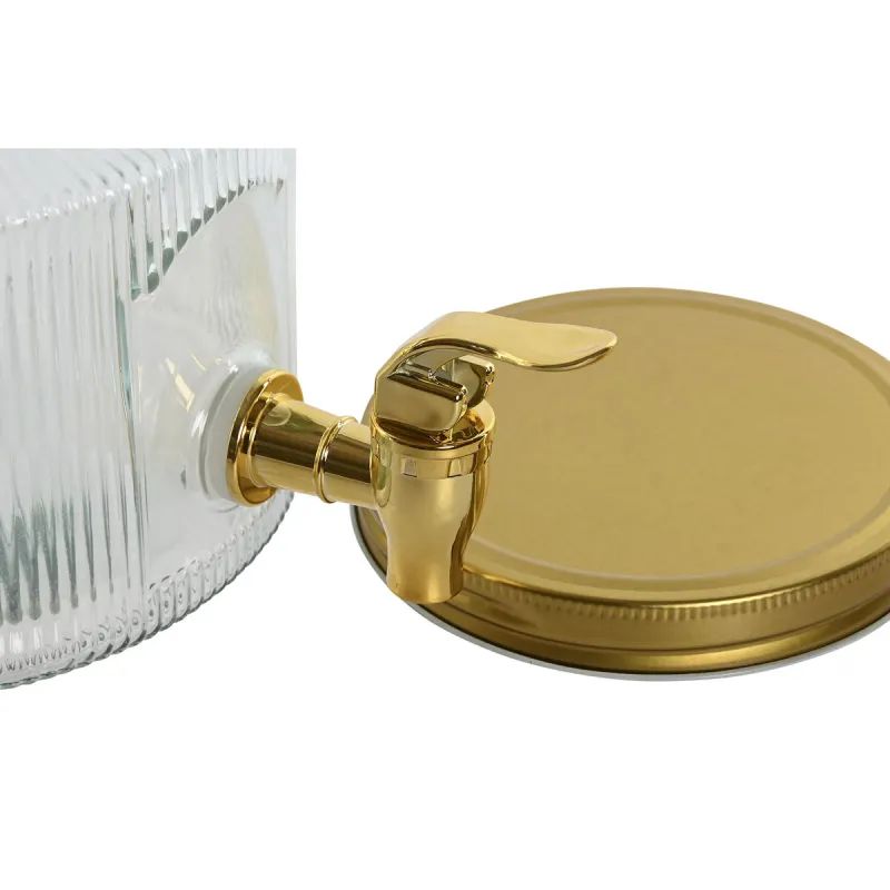 Водный дозатор Home ESPRIT Позолоченный Металл Стеклянный 17,8 x 25 x 15 cm
