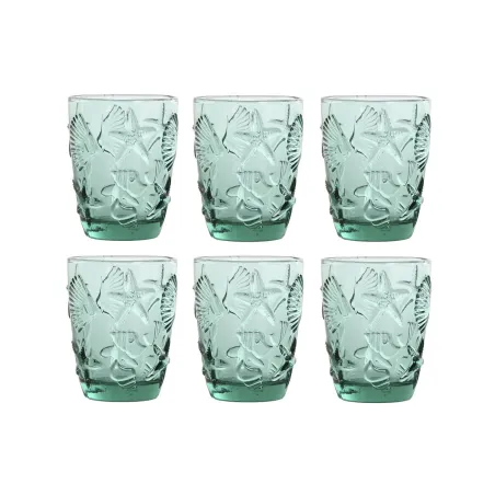 Klaaside komplekt Home ESPRIT Türkiissinine Kristall Vahemere Reljeefiga 290 ml (6 Ühikut)