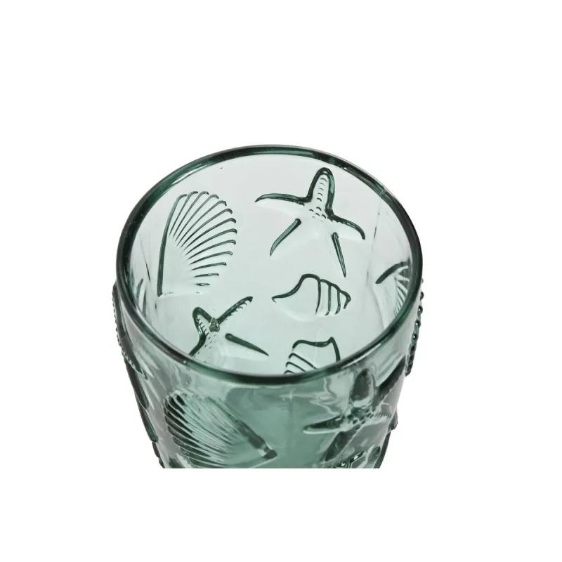 Stiklinių rinkinys Home ESPRIT Turkis Stiklas Viduržemio Su palengvėjimu 290 ml (6 vnt.)