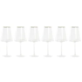 Setti laseja Home ESPRIT Läpinäkyvä Kullattu Kristalli 400 ml (6 osaa)