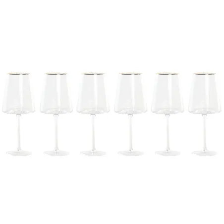 Набор рюмок Home ESPRIT Прозрачный Позолоченный Стеклянный 400 ml (6 штук)