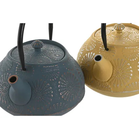 Tējkanna Home ESPRIT Dzeltens Tirkīzs Nerūsējošais tērauds Dzelzs 1,2 L (2 gb.)