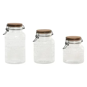 3 toru Home ESPRIT Läbipaistev Naturaalne 950 ml 1,2 L 3 Tükid, osad