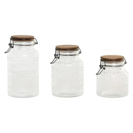 Набор из 3 банок Home ESPRIT Прозрачный Натуральный 950 ml 1,2 L 3 Предметы