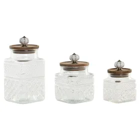 3 toru Home ESPRIT Läbipaistev Naturaalne 1,8 L 3 Tükid, osad