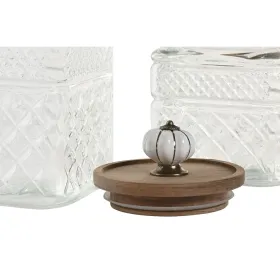 3 toru Home ESPRIT Läbipaistev Naturaalne 1,8 L 3 Tükid, osad