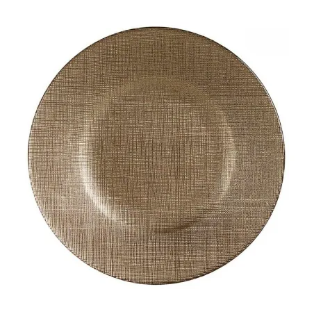 Plokščia lėkštė Vivalto 3239121P-5 Auksinis stiklas 21 x 2 x 21 cm