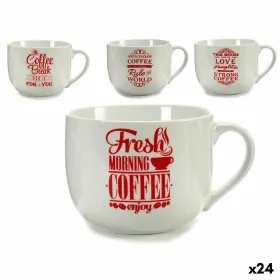 Puodelis Coffee Posliini Punainen Valkoinen 500 ml 24 osaa