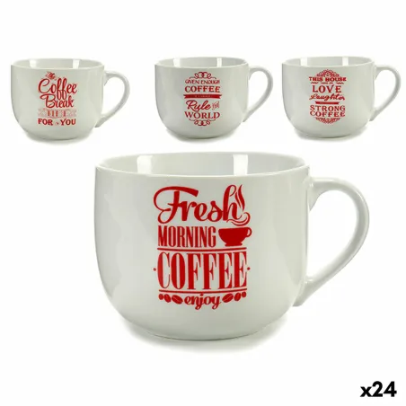 Puodelis Coffee Porcelianas Raudona Balta 500 ml 24 vnt.
