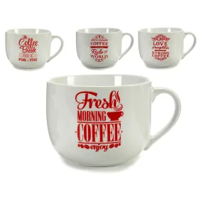 Puodelis Coffee Posliini Punainen Valkoinen 500 ml 24 osaa
