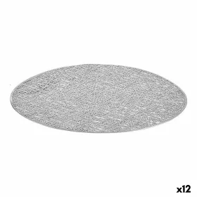 Tabletti Kinvara Hopeinen Hopea Muovinen 30 % Polyesteri Ø 38 cm 38 x 0,01 x 38 cm (12 osaa)