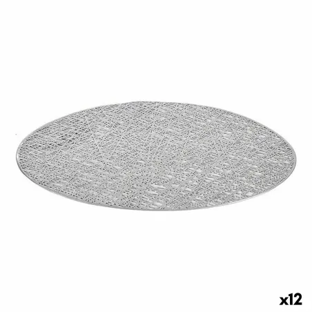 Stalo kilimėlis Kinvara Sidabras Plastmasinis 30 % Poliesteris Ø 38 cm 38 x 0,01 x 38 cm (12 vnt.)
