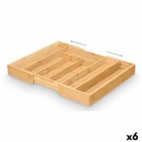 Stalo įrankių dėklas Kinvara Natūralus Bambukas 47,5 x 5 x 36 cm Sulankstomas (6 vnt.)