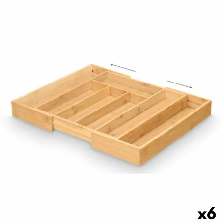Virtuves Piederumu Organizators Kinvara Dabisks Bambuss 47,5 x 5 x 36 cm Locīšana (6 gb.)