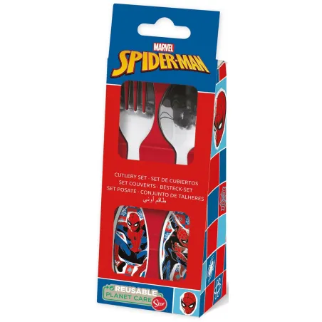 Söögiriistade komplekt Spider-Man CZ11342 Roostevaba teras Mitmevärviline 2 Tükid, osad