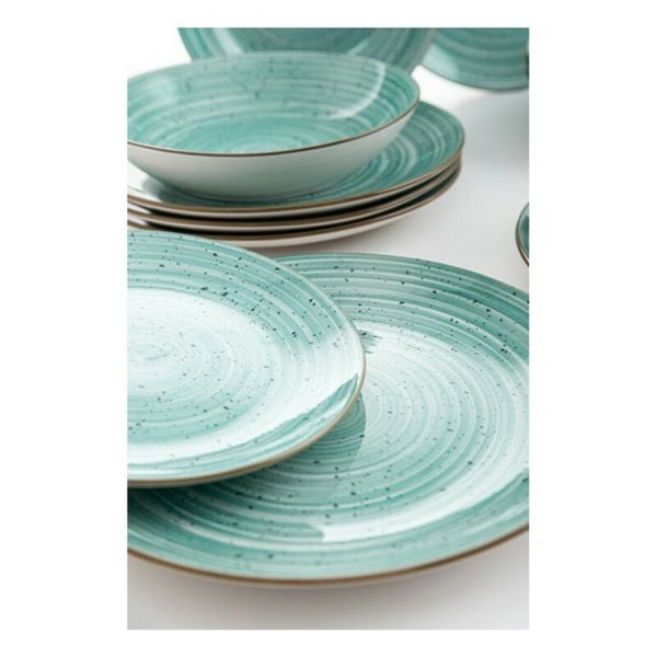 Dinnerware Set Quid Montreal Ceramic Turquoise Stoneware 18 Pieces