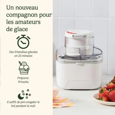 Jäätelö Kone Cuisinart ICEM10E Valkoinen 12 W 473 ml