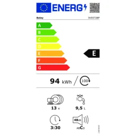 Indų plovimo mašina Balay 3VS572BP Balta 60 cm