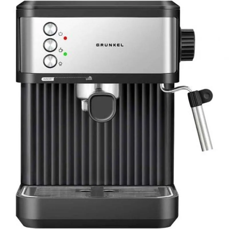 Экспресс-кофеварка с ручкой Grunkel CAFPRESSO-20AROMA Чёрный Серебряный