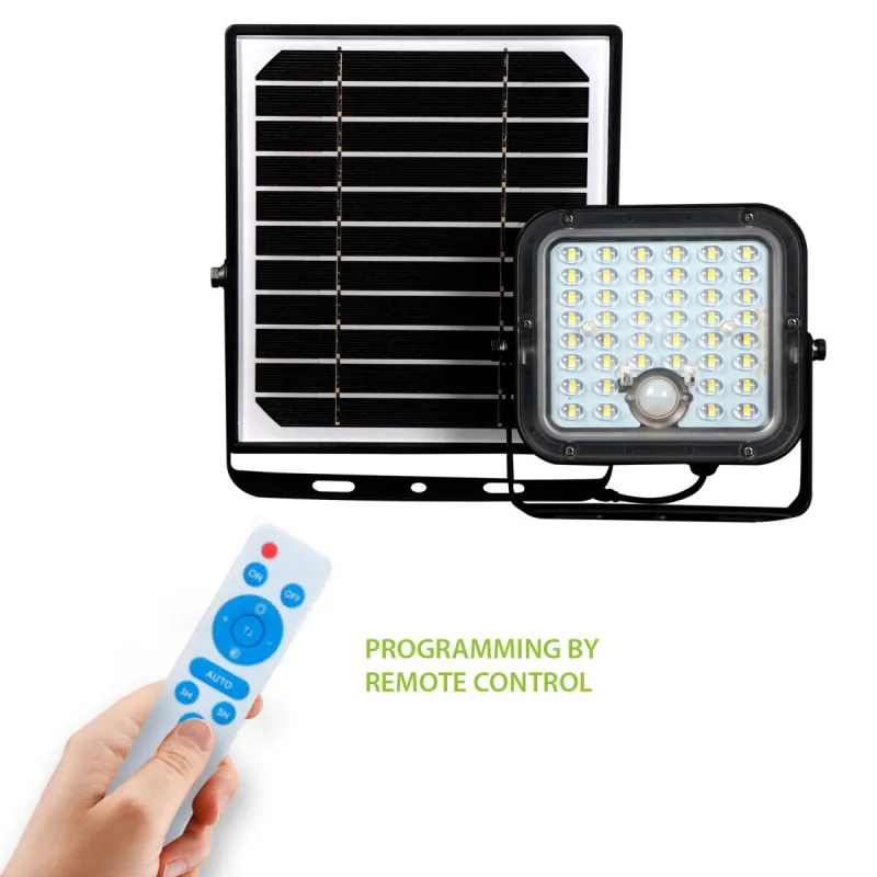 Saulės energija varomas prožektorius Velamp CUBE 10 W 4000 K 1500 lm Balta