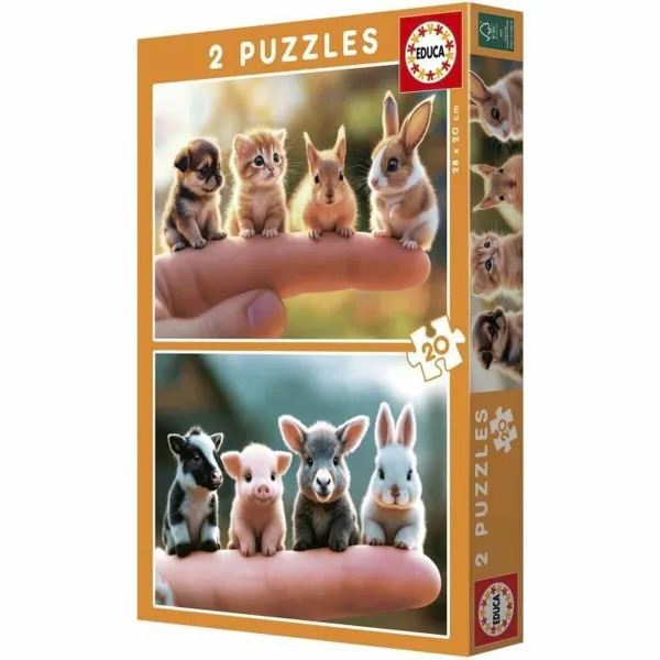 Palapeli Educa Baby Animals 2 x 20 (2 osaa)