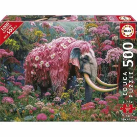 Palapeli Educa Elefante Florido 500 Kappaletta