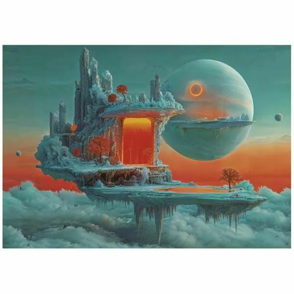 Palapeli Educa Fire & Ice Planet 1000 Kappaletta