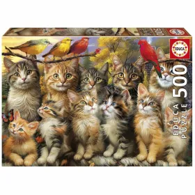 Dėlionė Educa Gatitos y Pájaros 500 Dalys