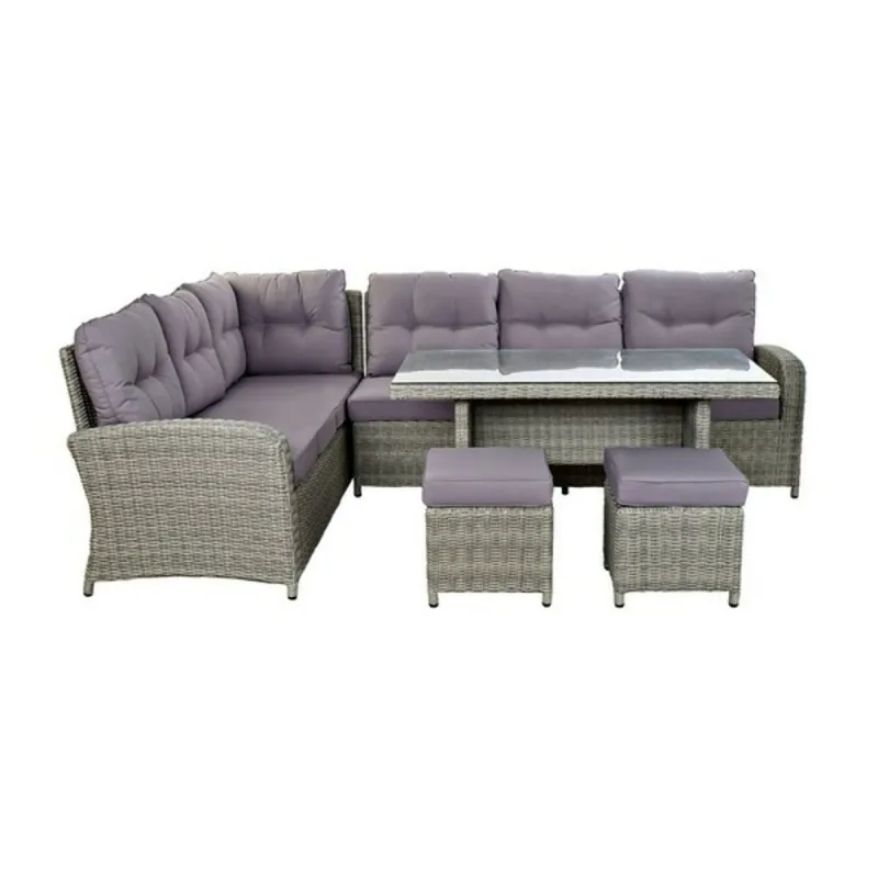 Sofos ir stalo komplektas DKD Home Decor Išorinis 267 x 204 x 90 cm (4 pcs)