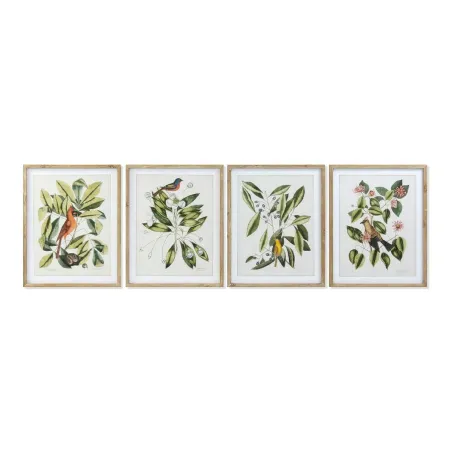 Painting DKD Home Decor Bird Crystal Fir 55 x 2,5 x 70 cm (4 Pieces)