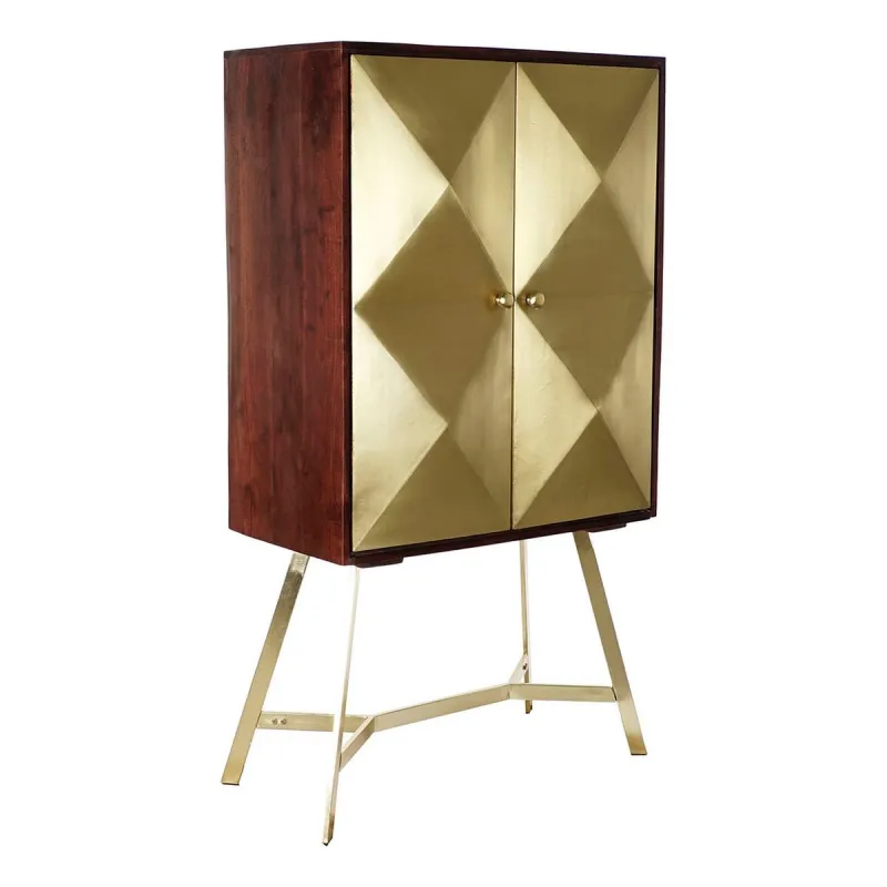 Puhvetkapp DKD Home Decor Kuldne Tumepruun Akaatsia Mangopuit 84 x 43 x 156,5 cm