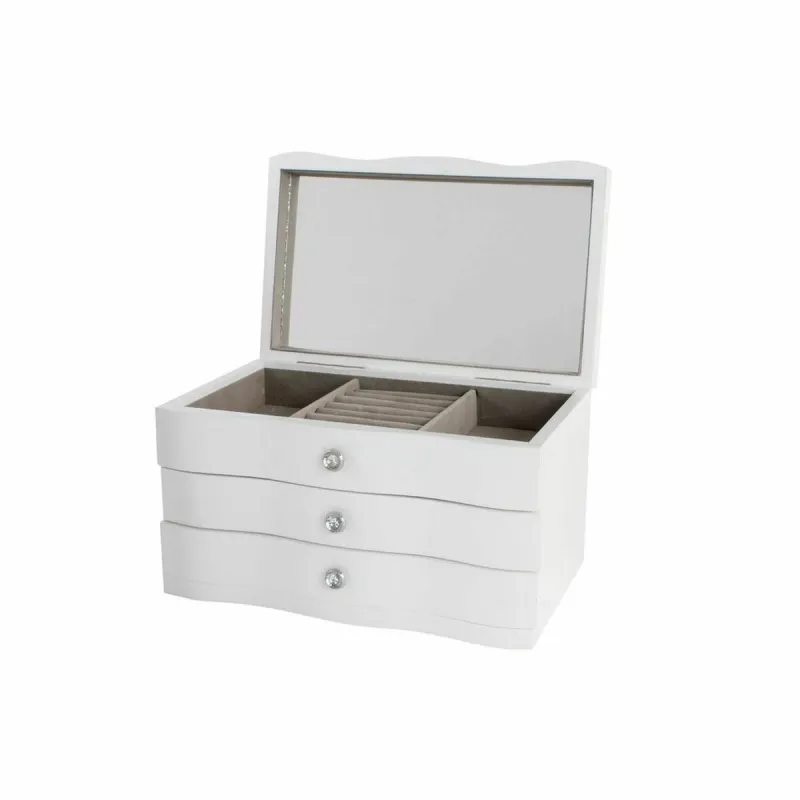 Шкатулка DKD Home Decor 27 x 18 x 16 cm Белый Деревянный MDF