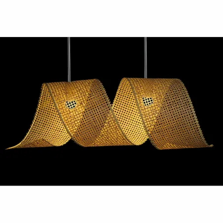 Pakabinamas apšvietimas DKD Home Decor Šviesiai rudas Medžio Bambukas 50 W 220 V 80 x 30 x 30 cm
