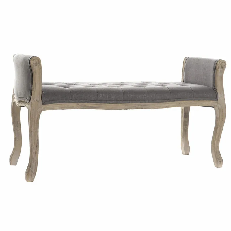 Taburet DKD Home Decor   Naturaalne Tumehall Kummipuu Kangas 109 x 44,5 x 60 cm